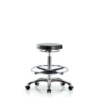 Blue Ridge Ergonomics WHBSO-RG-BF-RG Wood Stool - High Bench Height with Black Foot Ring & Stationary Glides