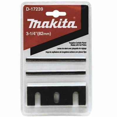 Makita D-17239 3‘1/4" Planer Blade Set with Set Plate, Double Edged Tungsten‘Carbide