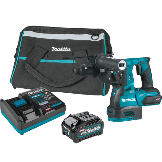 Makita GRH02M1 40V max XGT® Brushless Cordless 1‘1/8" SDS‘PLUS AVT® Rotary Hammer Kit, with Interchangeable Chuck, AWS® Capable (4.0Ah)