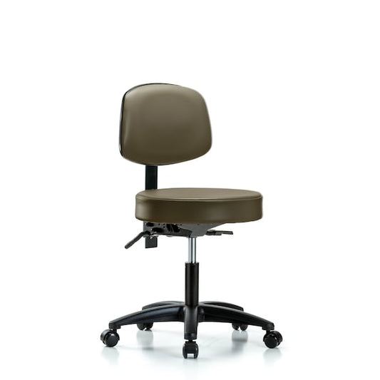 Blue Ridge Ergonomics VDHCH-RT-T0-A1-RG-8822 Rutledge Vinyl Chair - Desk Height with Round Tube Base, Adjustable Arms, & Stationary Glides in Storm Supernova™ Vinyl