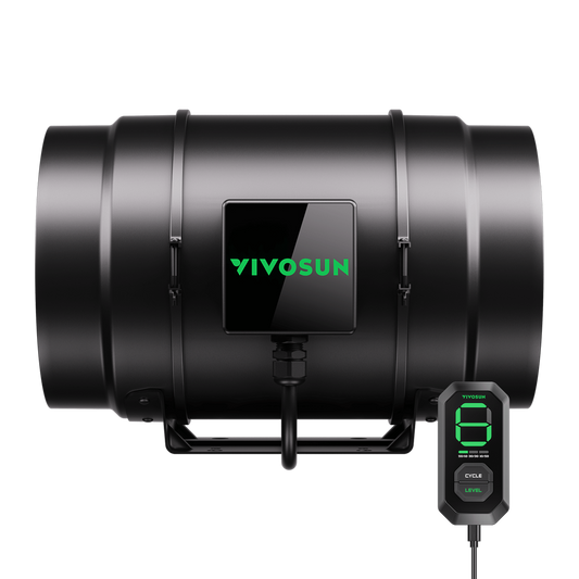 Vivosun AeroZesh G8 Inline Fan 8' with E12 Speed Controller, PWM-Controlled EC Fan for Grow Tent Ventilation
