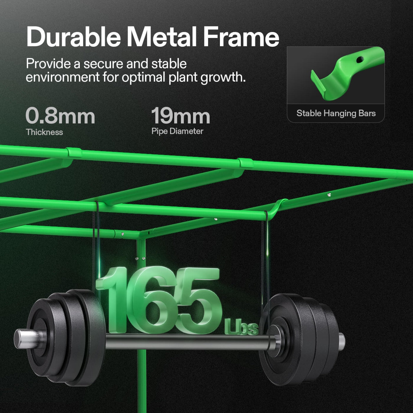 Vivosun Grow Tent 5x10 S105, 12-20 Plants Use, 600D Light-proof Oxford, 60' x 120' x 80', For Indoor Plants Growing