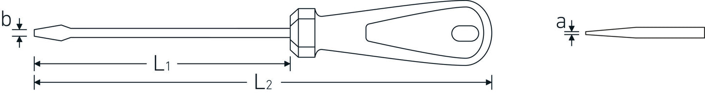 Stahlwille 48202100 4820 2,0X12 X250 SCHLITZSCHRAUBENDREHER M. DREIKOMPONENTENGRIFF Slotted Screwdrivers 3K Drall®