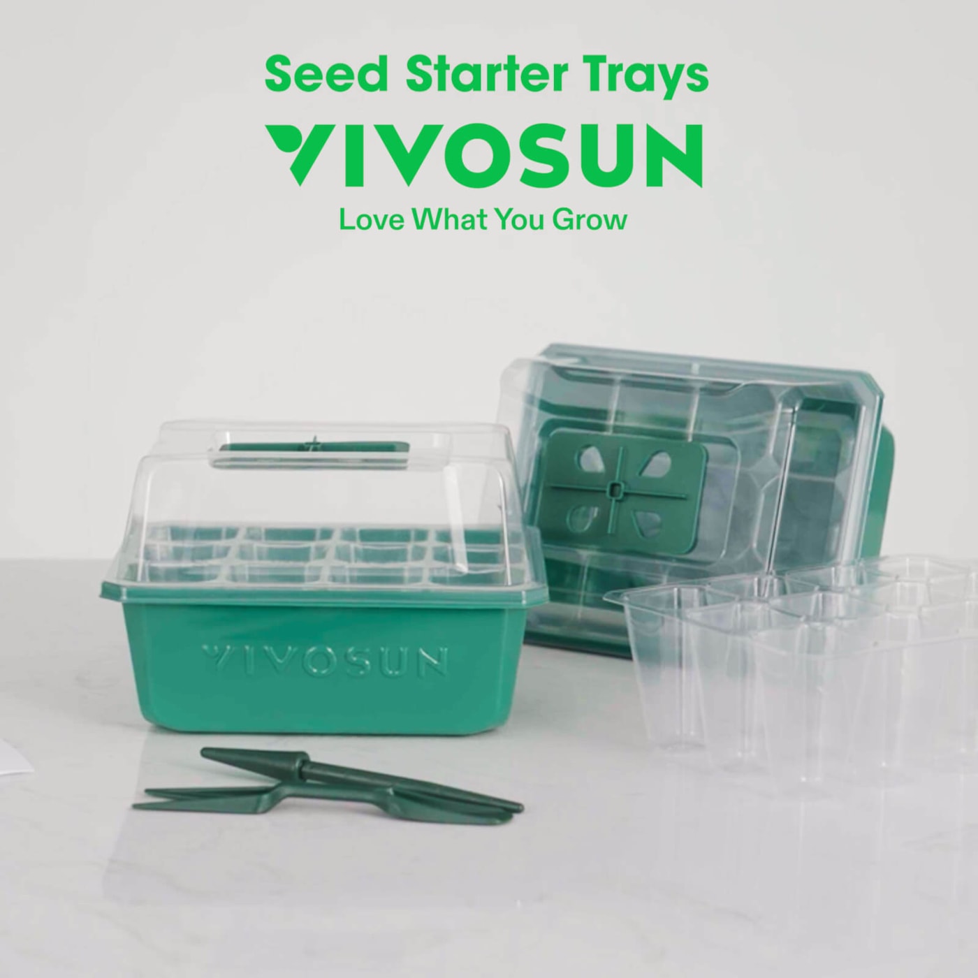 Vivosun 6-Pack Seed Starter Trays, 72-Cell Seed Starter Kit with Humidity Dome
