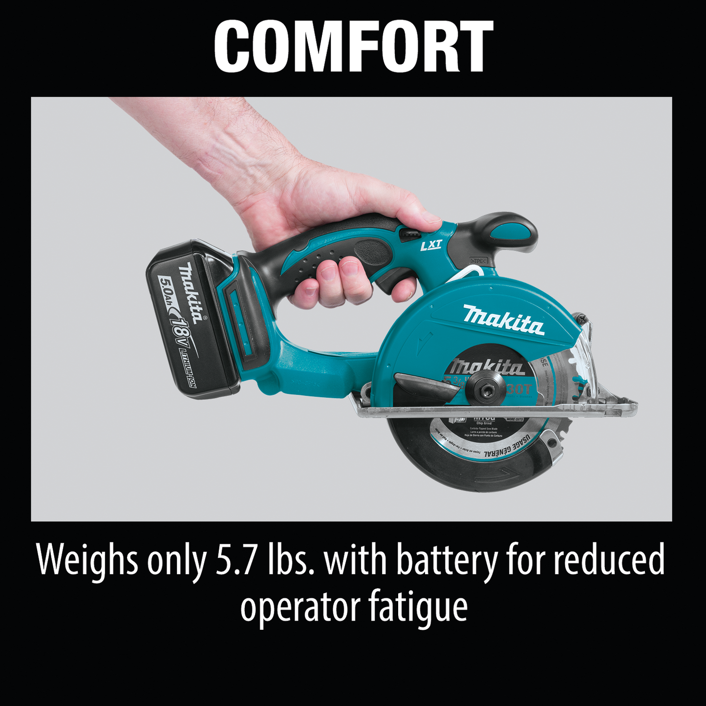 Makita XSC01T 18V LXT® Lithium‘Ion Cordless 5‘3/8" Metal Cutting Saw Kit (5.0Ah)