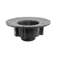 Jones Stephens D49854 3" x 4" PVC Slab Drain Base with Clamping Ring and Primer Tap, for 3-1/2" Spud
