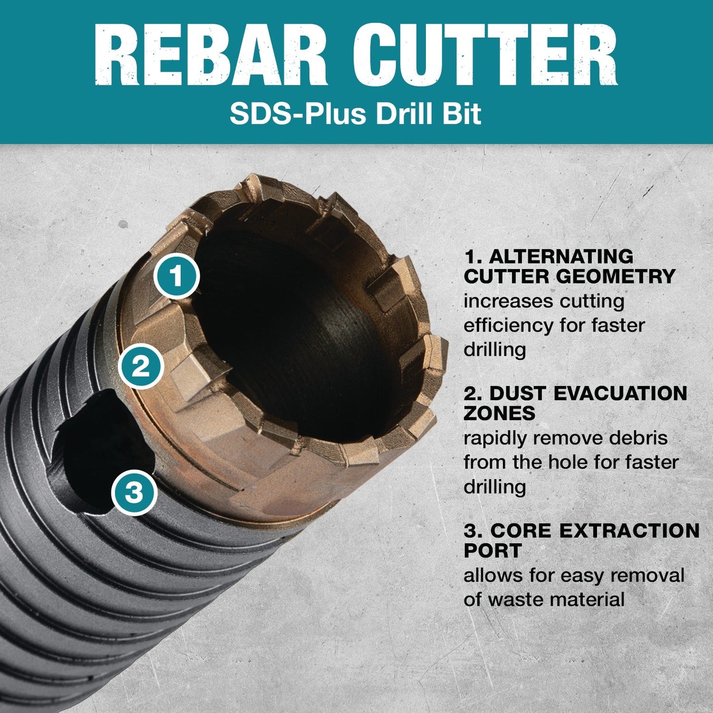 Makita E-12485 3/8" x 8" SDS‘Plus Rebar Cutter Drill Bit