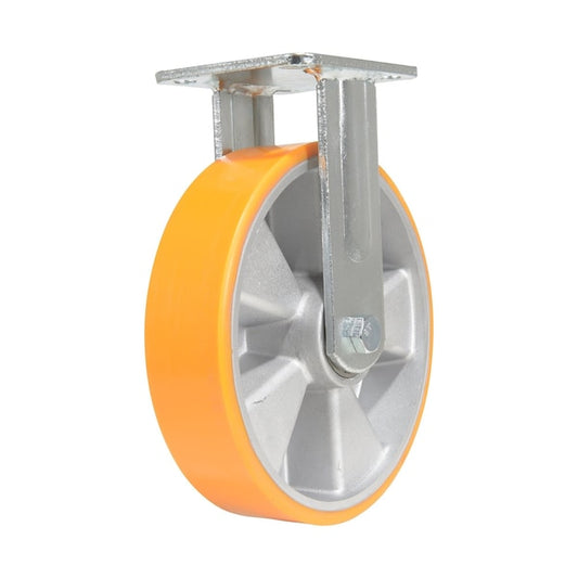Vestil CST-VE-8X2PUA-R Polyurethane Rigid Caster 8 In. Diameter x 2 In. Width 1543 Lb. Capacity Orange/Silver