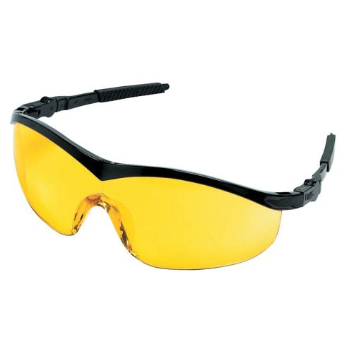 MCR SAFETY ST114 Storm- Black Frame Amberlens Safety Glasses
