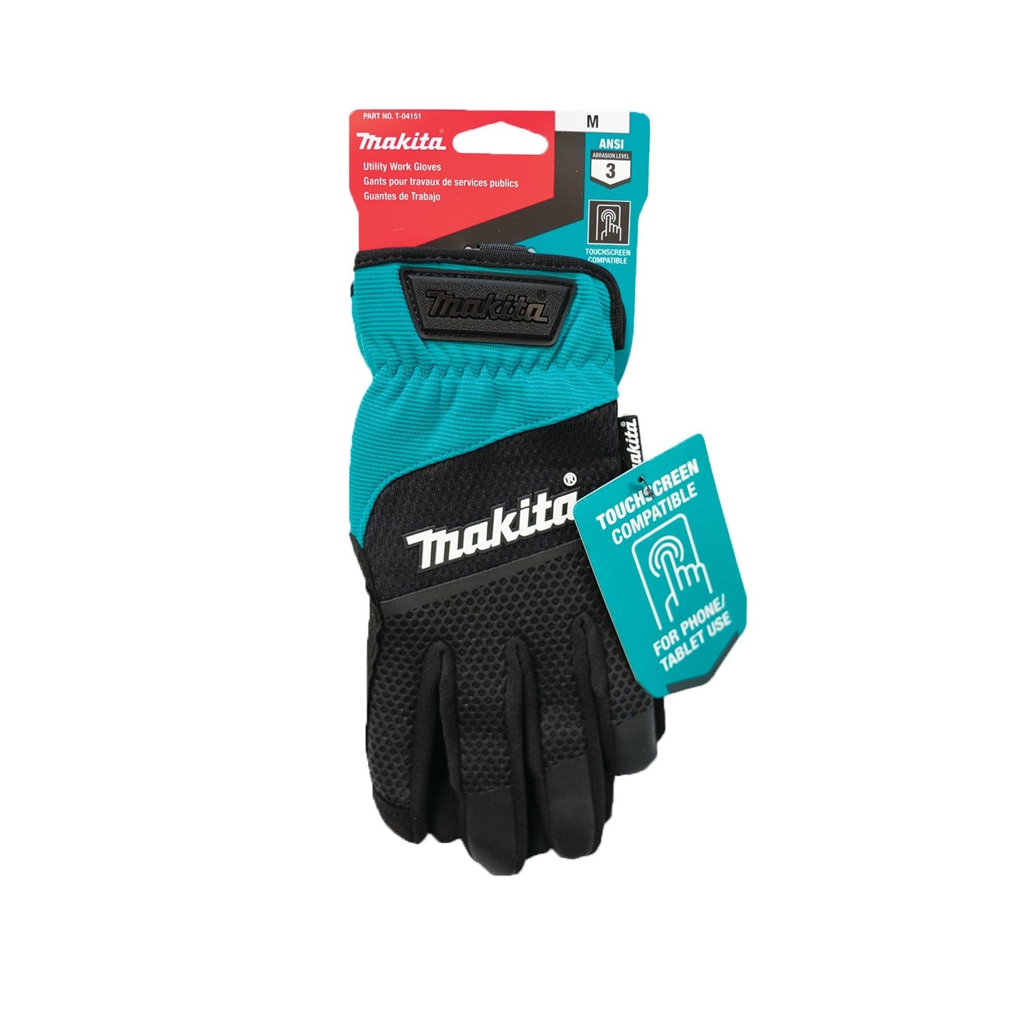 Makita T-04151 Open Cuff Flexible Protection Utility Work Gloves (Medium)