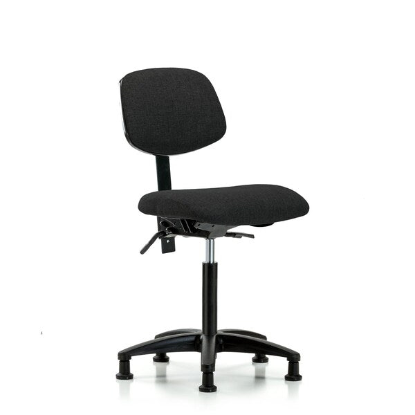 Blue Ridge Ergonomics FMBCH-RG-T0-A0-NF-RG-F42 Rutledge Fabric Chair - Medium Bench Height with Stationary Glides in Black Fabric