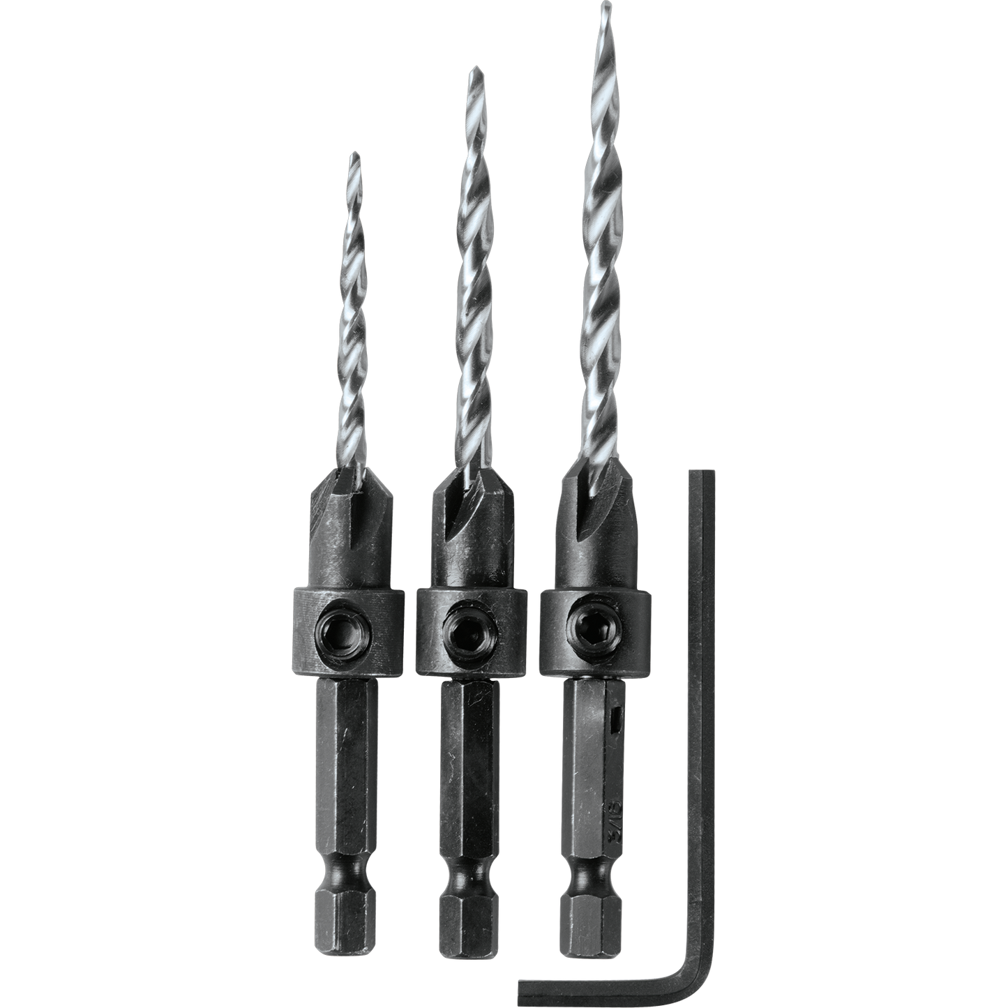 Makita A-99661 3 Pc. Countersink with Drill Bit Set with Hex Wrench