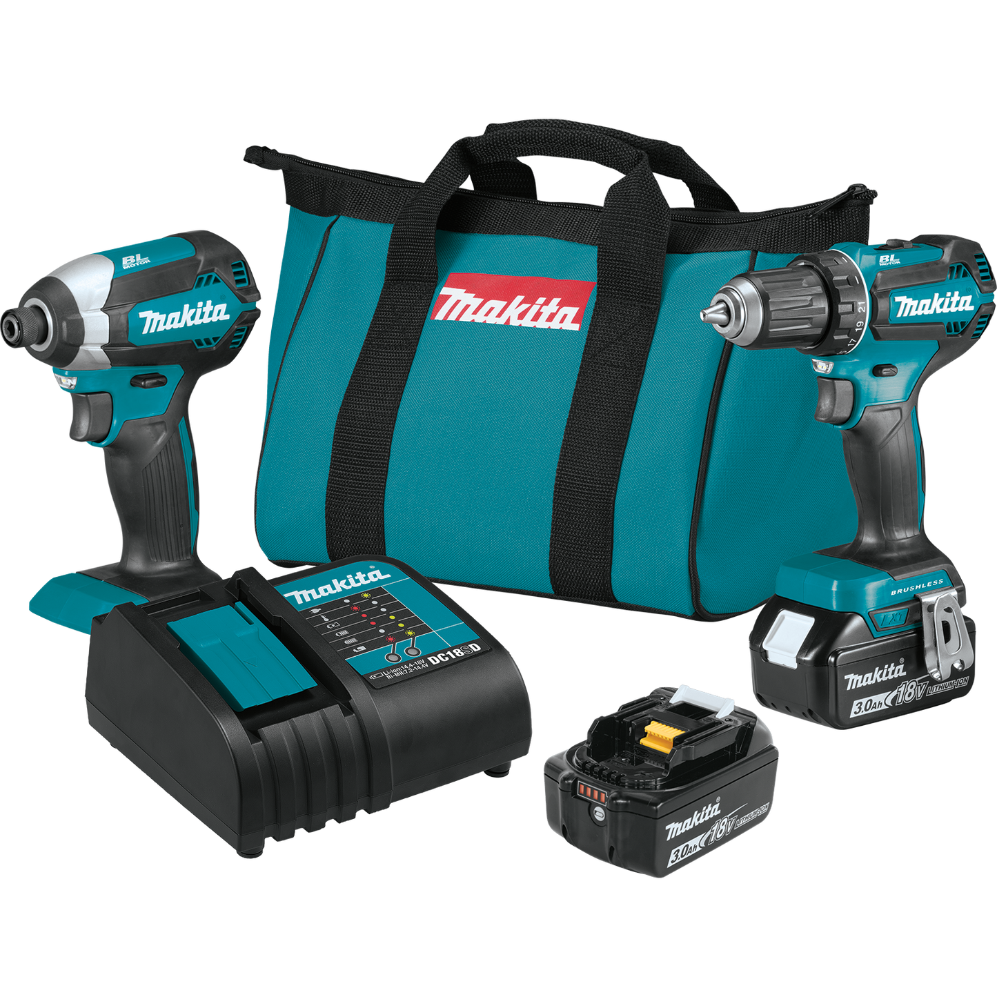 Makita XT281S 18V LXT® Lithium‘Ion Brushless Cordless 2‘Pc. Combo Kit (3.0Ah)