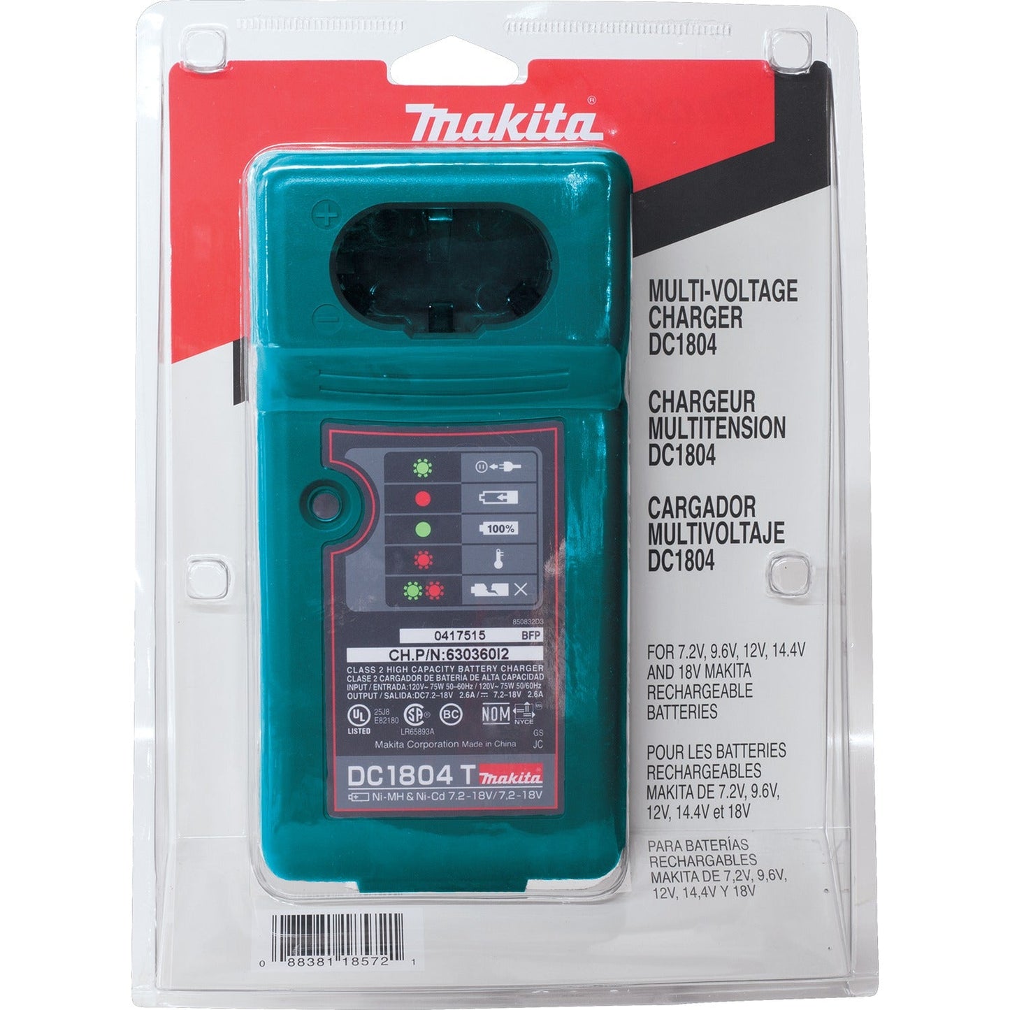 Makita DC1804 7.2V ‘ 18V Universal Battery Charger