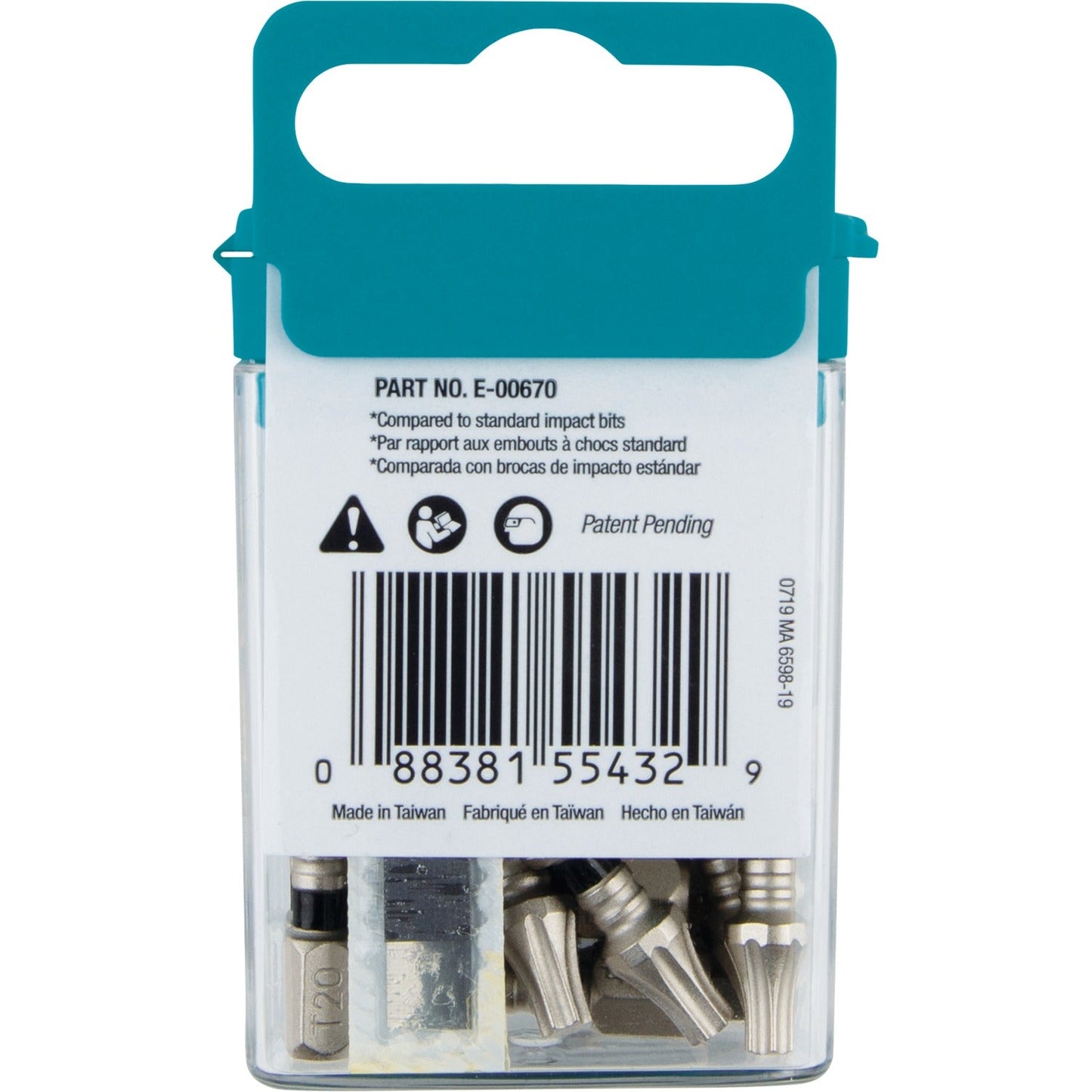 Makita E-00670 Impact Xps® T20 Torx, 1" Insert Bit, 15/Pk