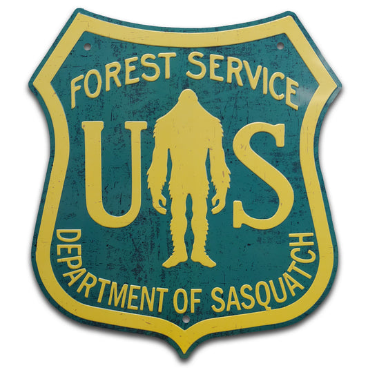 Paradise Clay SFF002 DEPARTMENT OF SASQUATCH Metal Roadsign