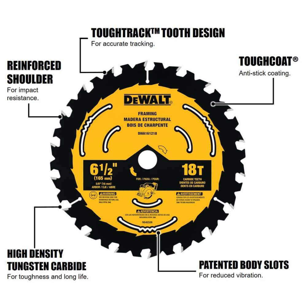 Dewalt DWA161218 6-1/2" Circular Saw Blades