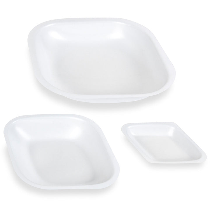 Globe Scientific 3614-100 Weight Boat Diamond Shaped Antistatic PS White 100mL