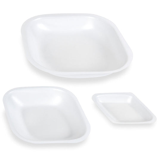 Globe Scientific 3614-100 Weight Boat Diamond Shaped Antistatic PS White 100mL