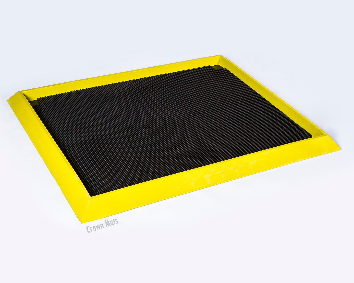 Crown Matting BD 3239YB Disinfectant Boot Bath 32"x39" Black w/Yellow Specialty Mat