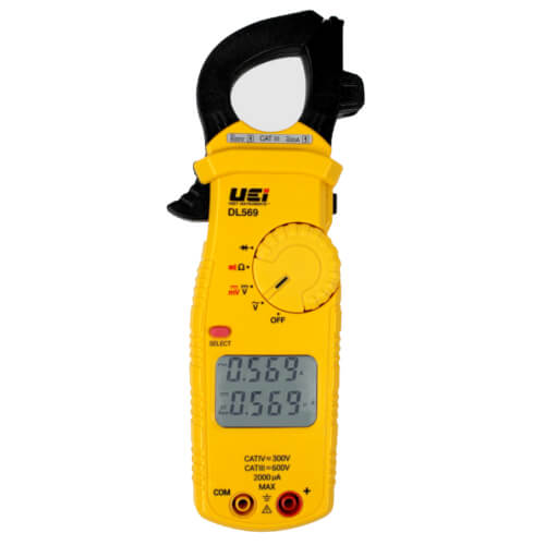 UEI Test DL569 400A Dual Display Clamp Meter with Test Lead Storage