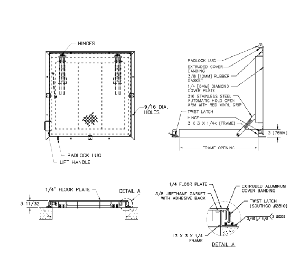 Acudor A-FPS 30" x 30" Floor Door