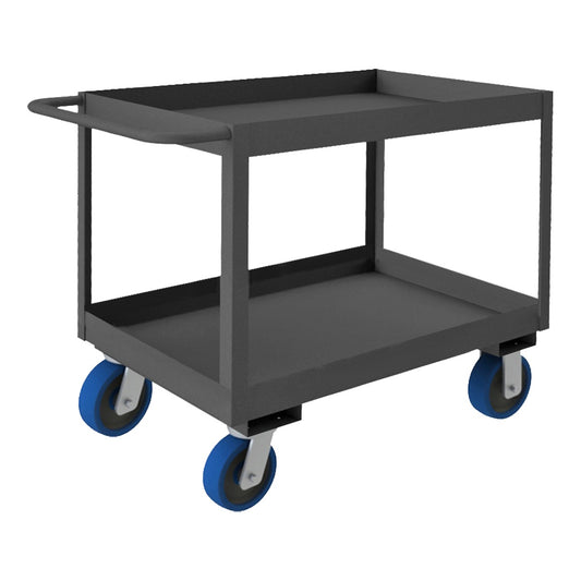 Durham RSC3-2436-2-3.6K-6PU-95 STOCK CART, 2 SHELVES WITH HIGH LIPS, 24-1/4 X 42-1/4 X 37-5/8