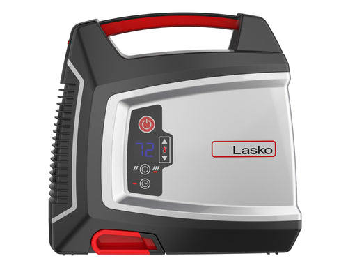 Lasko CU12510 1500W Elite Collection Ceramic Utility Space Heater with Timer, Silver/Black