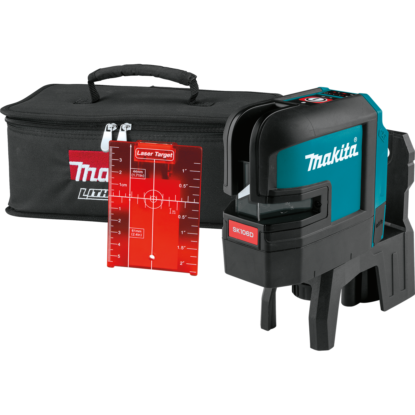 Makita SK106DZ 12V max CXT® Lithium‘Ion Cordless Self‘Leveling Cross‘Line/4‘Point Red Beam Laser, Tool Only