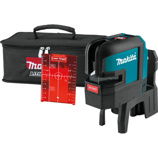 Makita SK106DZ 12V max CXT® Lithium‘Ion Cordless Self‘Leveling Cross‘Line/4‘Point Red Beam Laser, Tool Only