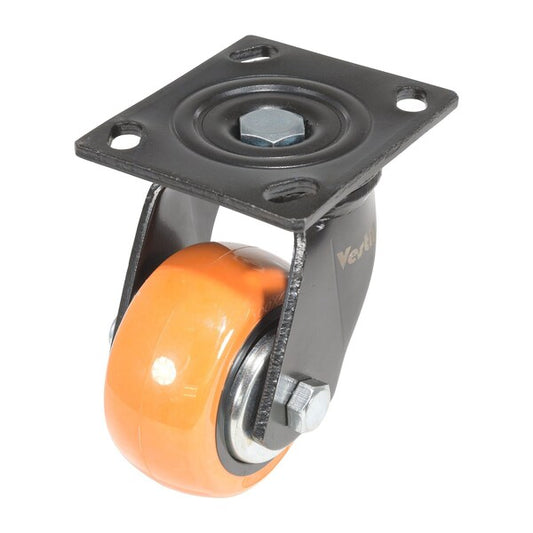 Vestil CST-E6-4X2PUP-S Polyurethane Swivel Caster 4 In. Diameter x 2 In. Width 551 Lb. Capacity Orange/Silver