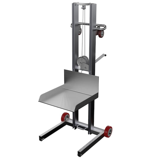 Vestil ALLPW-500-FW 58" Steel Wheel Alum. Low Profile Lift, Load Cap. 400 lb.