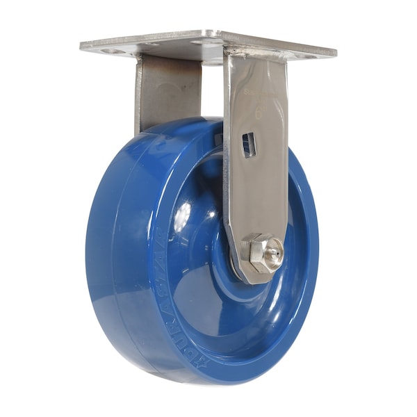 Vestil CST-F-SS-6X2SP-R Solid Polyurethane Rigid Caster 6 In. Diameter x 2 In. Width 1200 Lb. Capacity Dark Blue