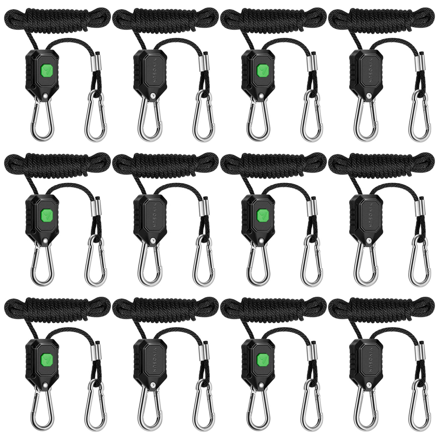 Vivosun LED Grow Light Adjustable Hanger 1/8 Inch, 150 lbs/pair Weight Capacity, 6 Pair