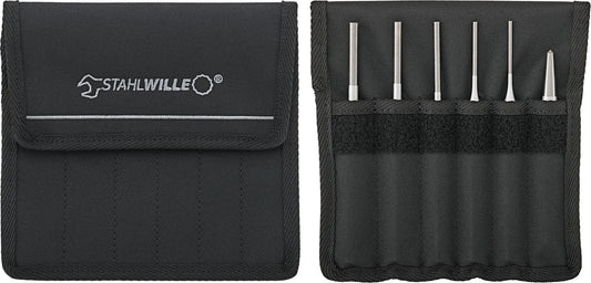 Stahlwille 96700710 105-108/6T SATZ SPLINTTREIBER, KOERNER IN TEXTILTASCHE 6TLG. Pin Punch And Center Punch Set