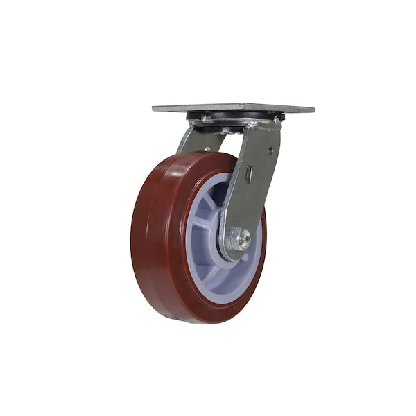 Vestil CST-VE-6X2PUP-S Polyurethane Swivel Caster 6 In. Diameter x 2 In. Width 720 Lb. Capacity Maroon/Gray