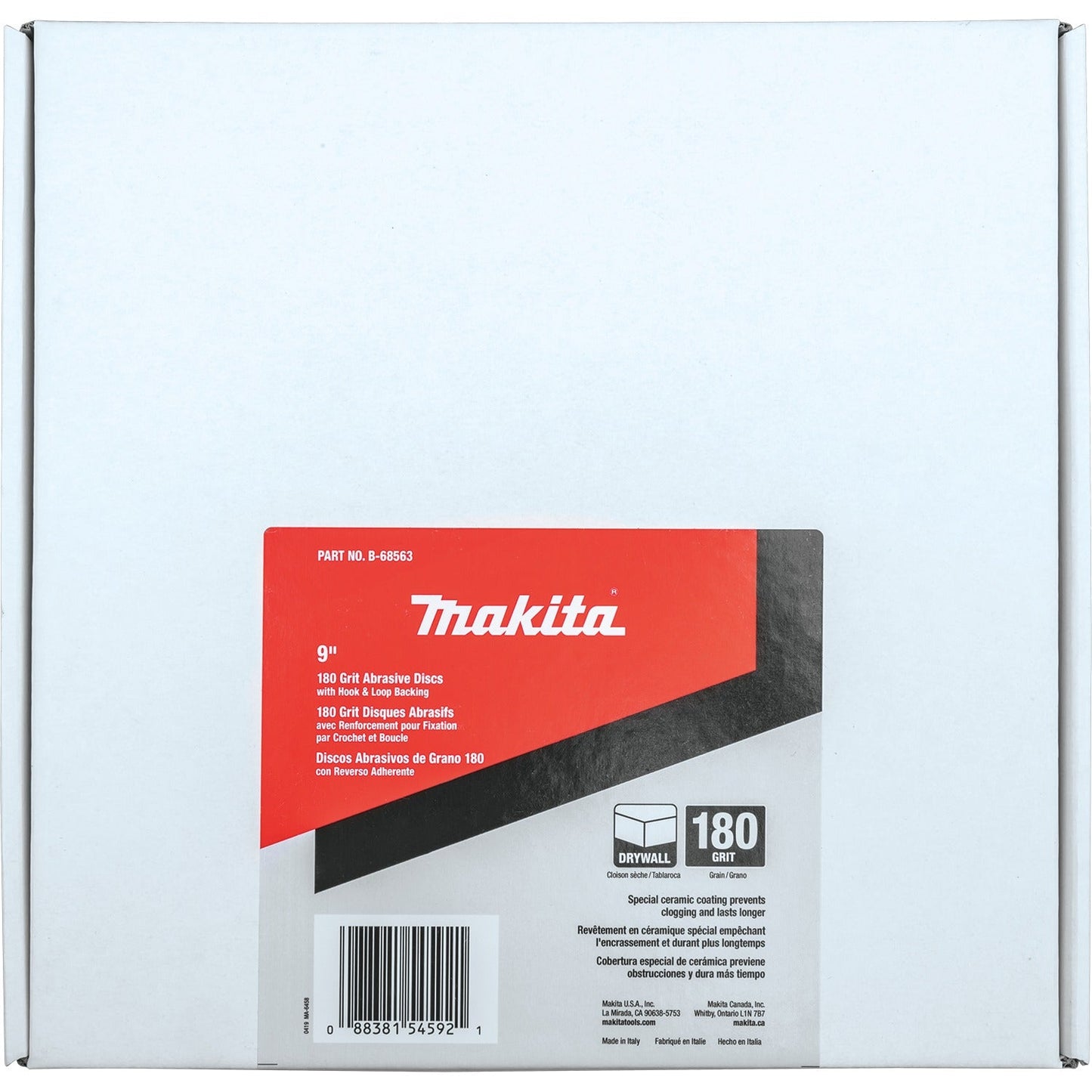 Makita B-68563 9" Drywall Sanding Disc, Hook & Loop, 180 Grit, 25/pk