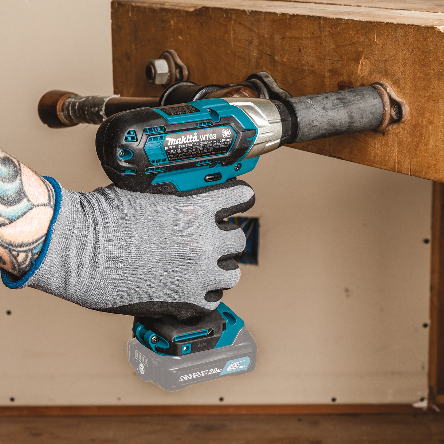 Makita WT03Z 12V max CXT® Lithium‘Ion Cordless 1/2" Sq. Drive Impact Wrench, Tool Only