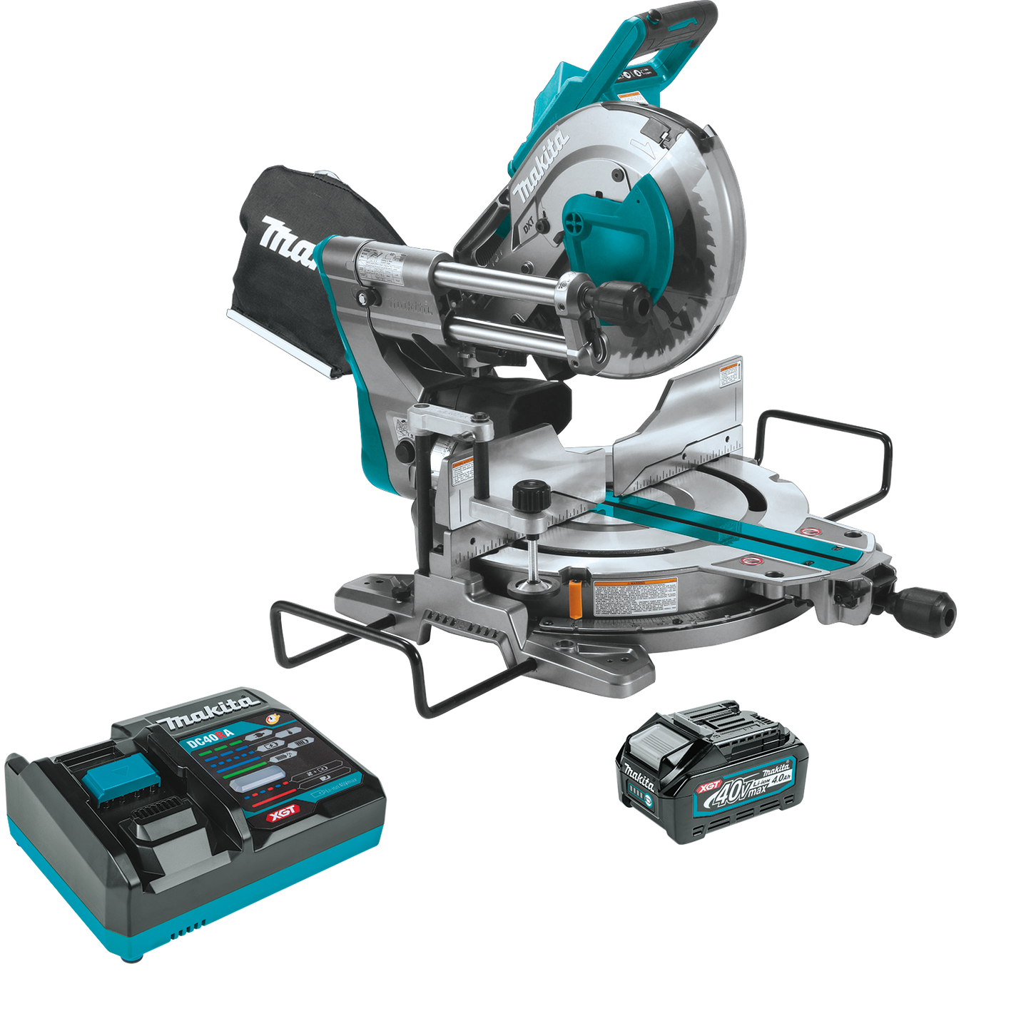 Makita GSL03M1 40V max XGT® Brushless Cordless 10" Dual‘Bevel Sliding Compound Miter Saw Kit, AWS® Capable (4.0Ah)