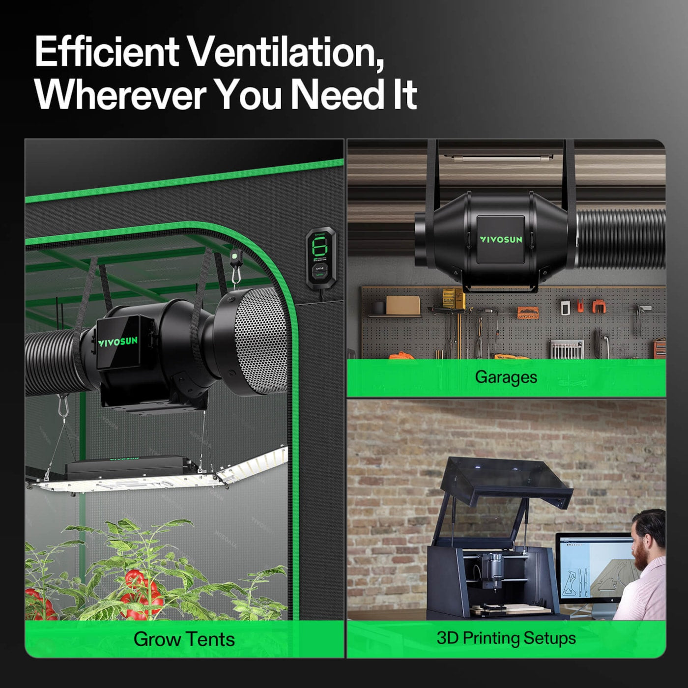 Vivosun Smart Air Filtration Kit 4', AeroZesh G4 Inline Fan with E12 Speed Controller, Carbon Filter & Ducting Combo