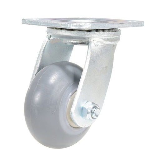Vestil CST-VE-4X2TPR-S Thermoplastic Swivel Rigid Caster 4 In. Diameter x 2 In. Width 485 Lb. Capacity Light Gray