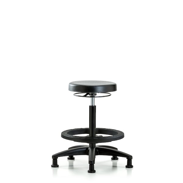 Blue Ridge Ergonomics PHBSO-RG-BF-RG Polyurethane Stool - High Bench Height with Black Foot Ring & Stationary Glides