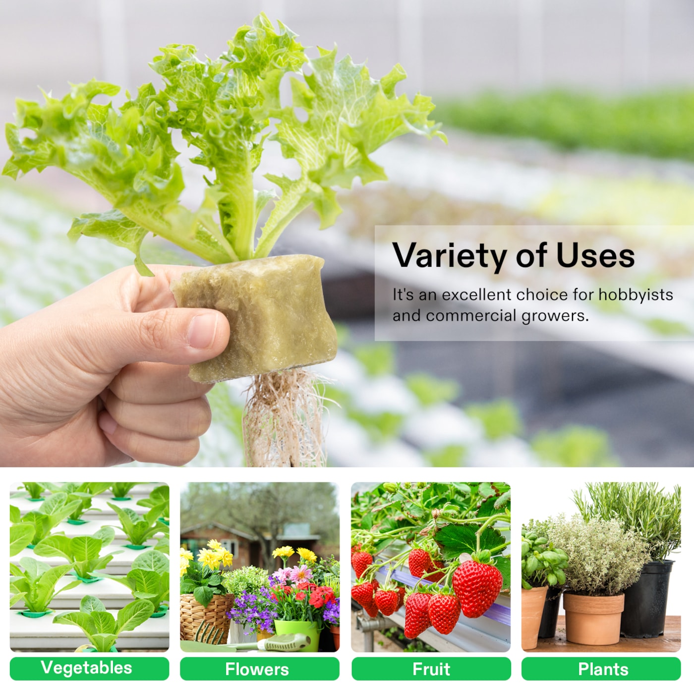 Vivosun 1.6" Rockwool Grow Cubes, 4 Sheets of 112 Plugs