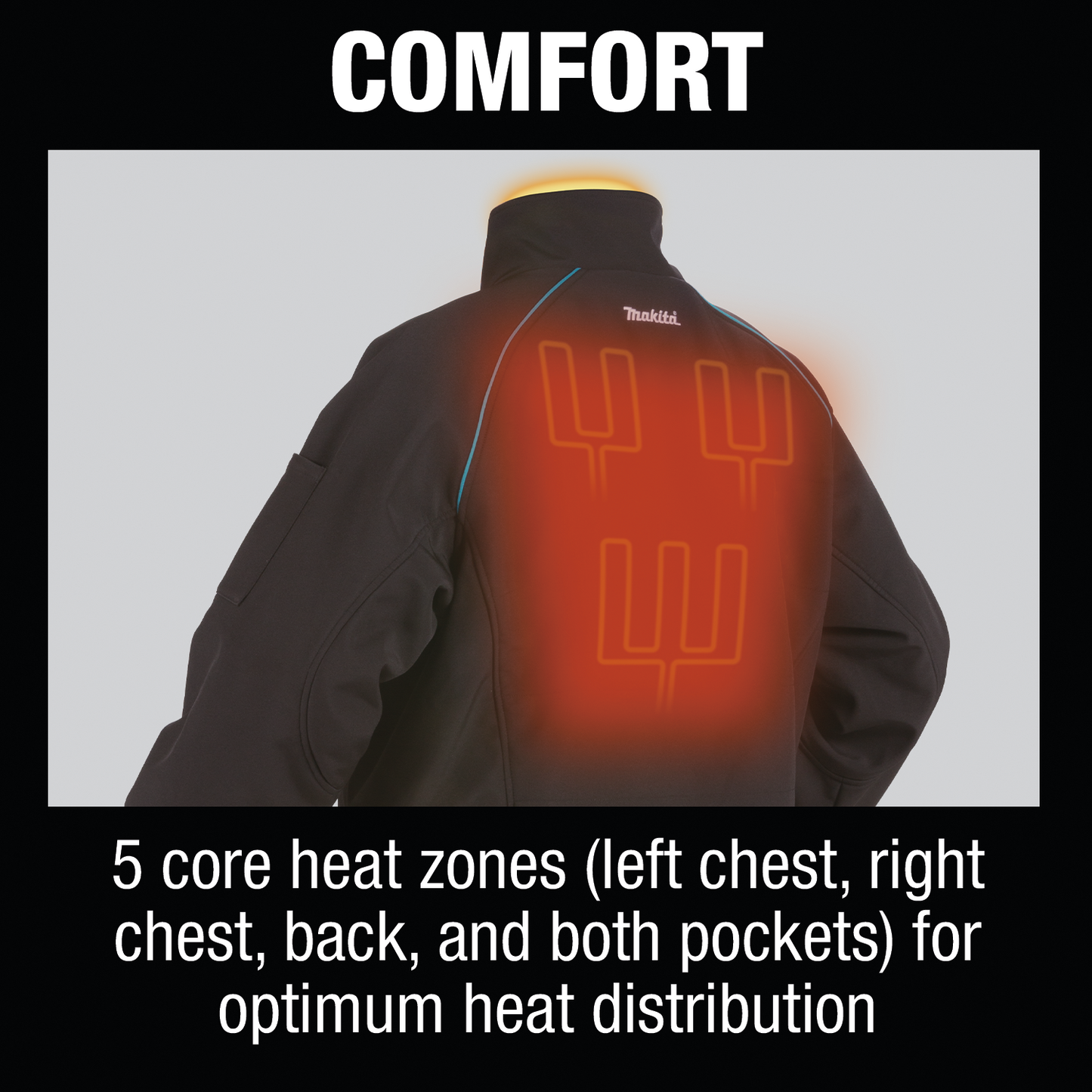 Makita DCJ205ZXL 18V LXT® Lithium‘Ion Cordless Heated Jacket, Jacket Only (Black, XL)