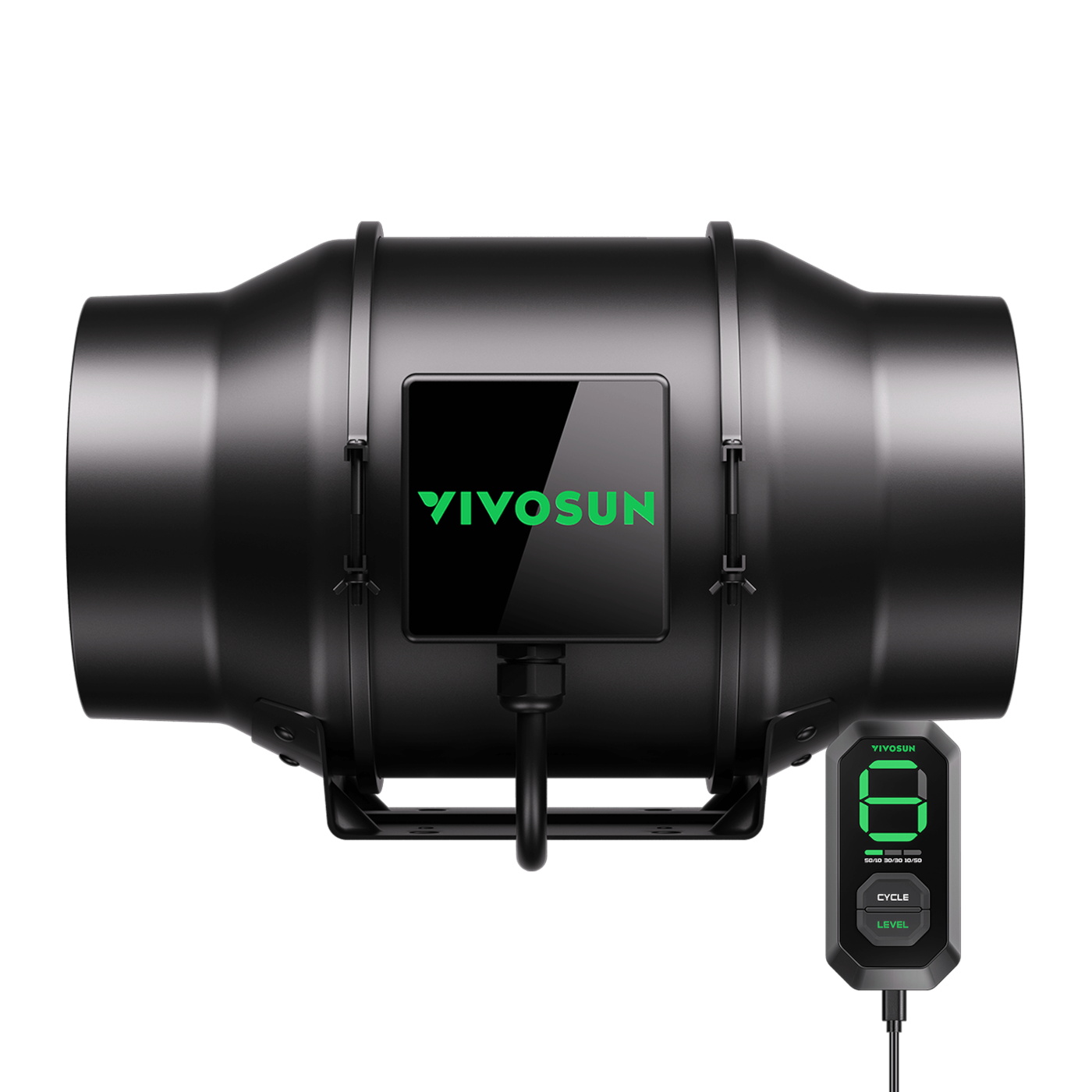 Vivosun AeroZesh G6 Inline Fan 6' with E12 Speed Controller, PWM-Controlled EC Fan for Grow Tent Ventilation