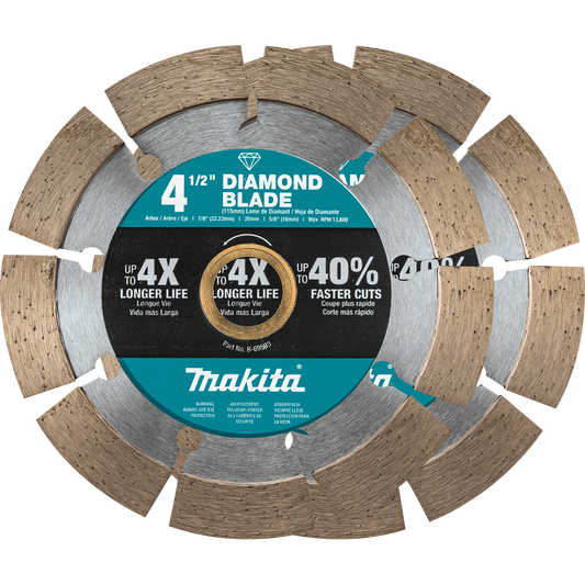 Makita B-69602 4‘1/2" Diamond Blade, Segmented, General Purpose, 2/pk