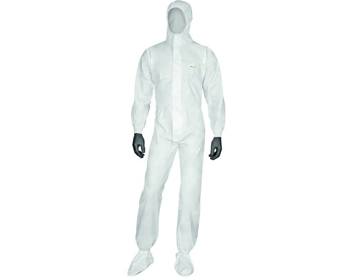 Delta Plus DT117GT DT117 DELTATEK 5000 Coverall with Elasticated Hood, White, LG