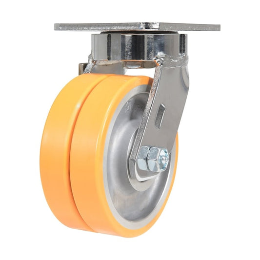 Vestil CST-FXE-5X2DSI-S Sirius Polyurethane Dual Swivel Caster 5 In. Diameter x 2 In. Width 1200 lb Orange/Gray