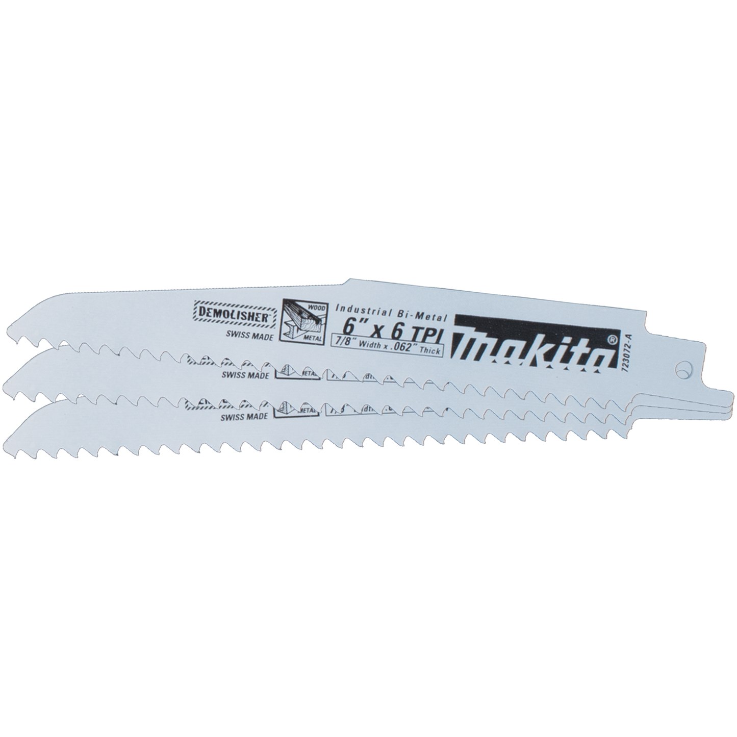 Makita 723072-A-3 6" Demolition Recipro Saw Blade, 6TPI, 3/pk