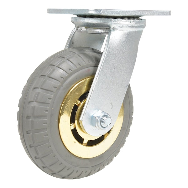 Vestil CST-VE-6X2FF-S Flat-Free Swivel Caster 6 In. Diameter x 2 In. Width 617 Lb. Capacity Dark Gray/Gold